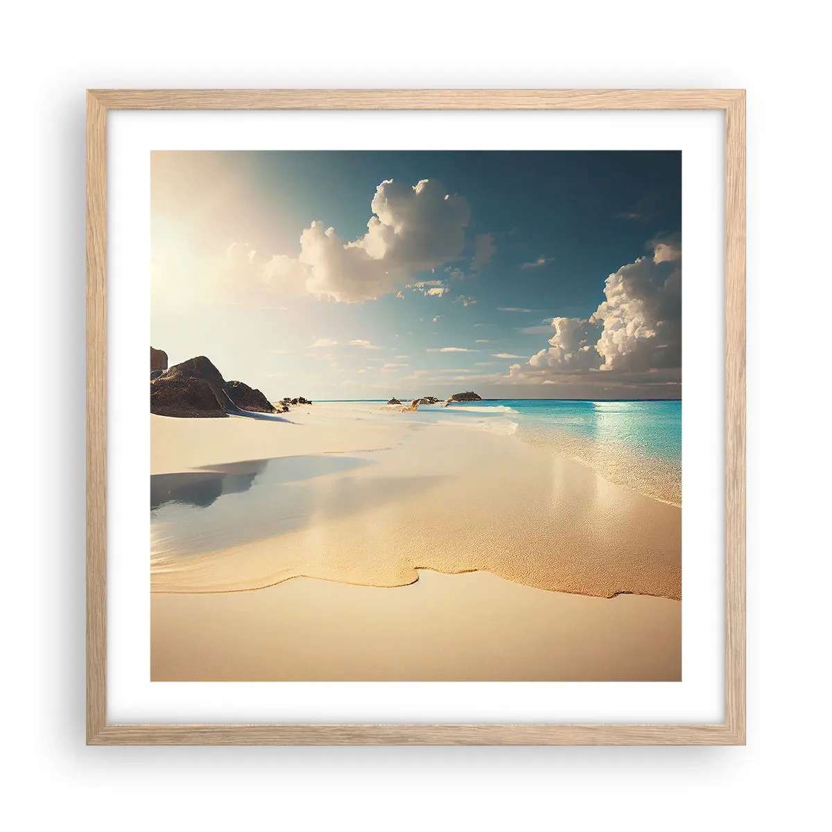 Poster in cornice rovere chiaro - Giornata ideale - 50x50 cm