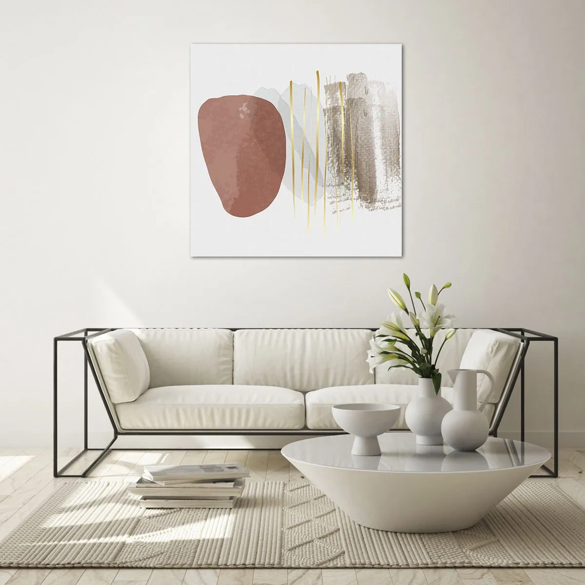 Quadro su vetro - Colonnato astratto - 50x50 cm