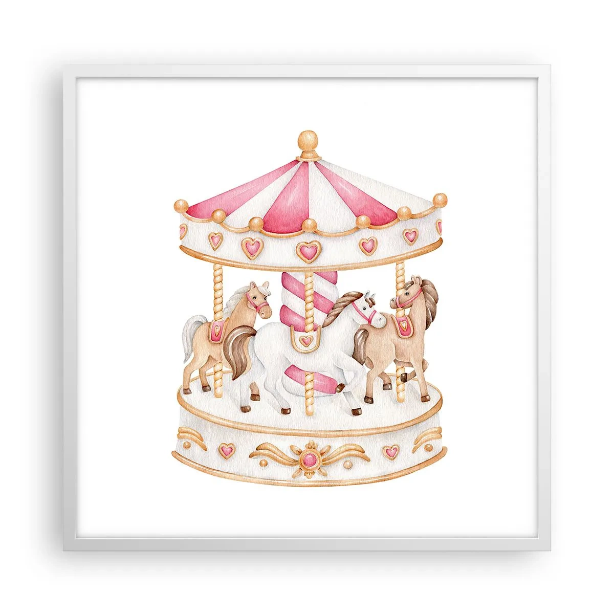 Poster in cornice bianca - Il dolce mondo dell'infanzia - 60x60 cm