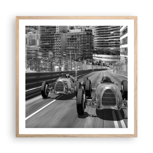 Poster in cornice rovere chiaro - Tanto tempo fa a Montecarlo - 60x60 cm