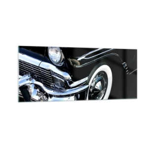 Quadro su vetro - Classicità in argento, nero e bianco - 100x40 cm