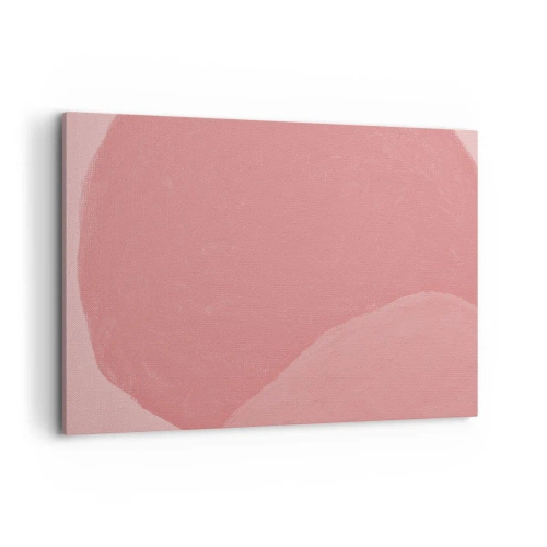 Quadro su tela - Stampe su Tela - Delicata astrazione nei toni del rosa, forme organiche e minimalismo - 120x80cm - Composizione organica in rosa - Decorazione murale moderna per soggiorno e camera da letto ARTTOR