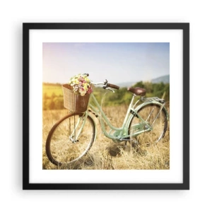 Poster in cornice nera - Resto qui un attimo - 40x40 cm