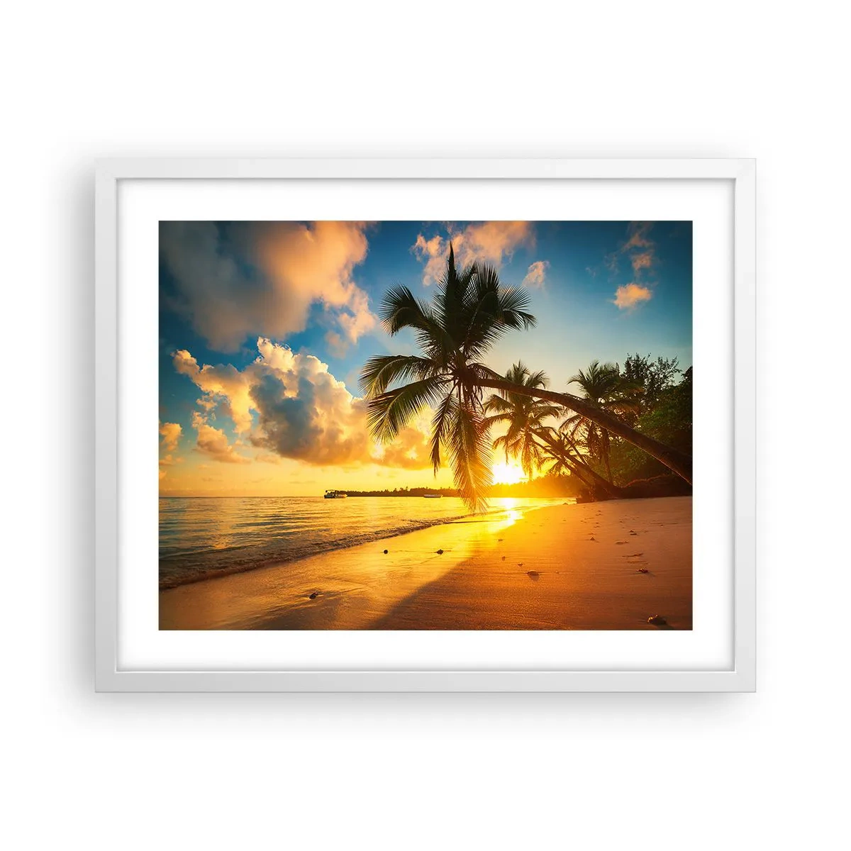 Poster in cornice bianca - Sogno dei Caraibi - 50x40 cm