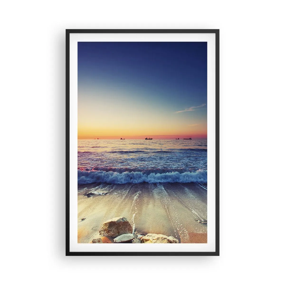 Poster in cornice nera - Cosa c'è dietro l'orizzonte? - 61x91 cm