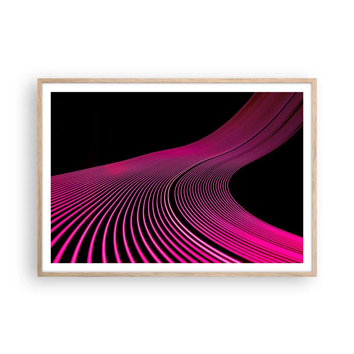 Poster in cornice rovere chiaro - Il viale della luce - 100x70 cm