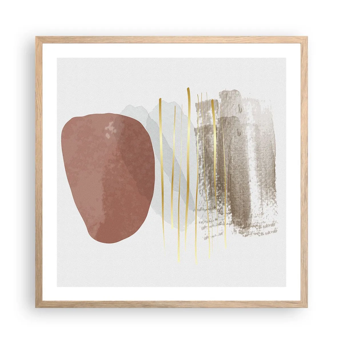 Poster in cornice rovere chiaro - Colonnato astratto - 60x60 cm