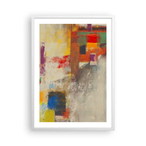 Poster in cornice bianca - Geometria dei colori - 50x70 cm