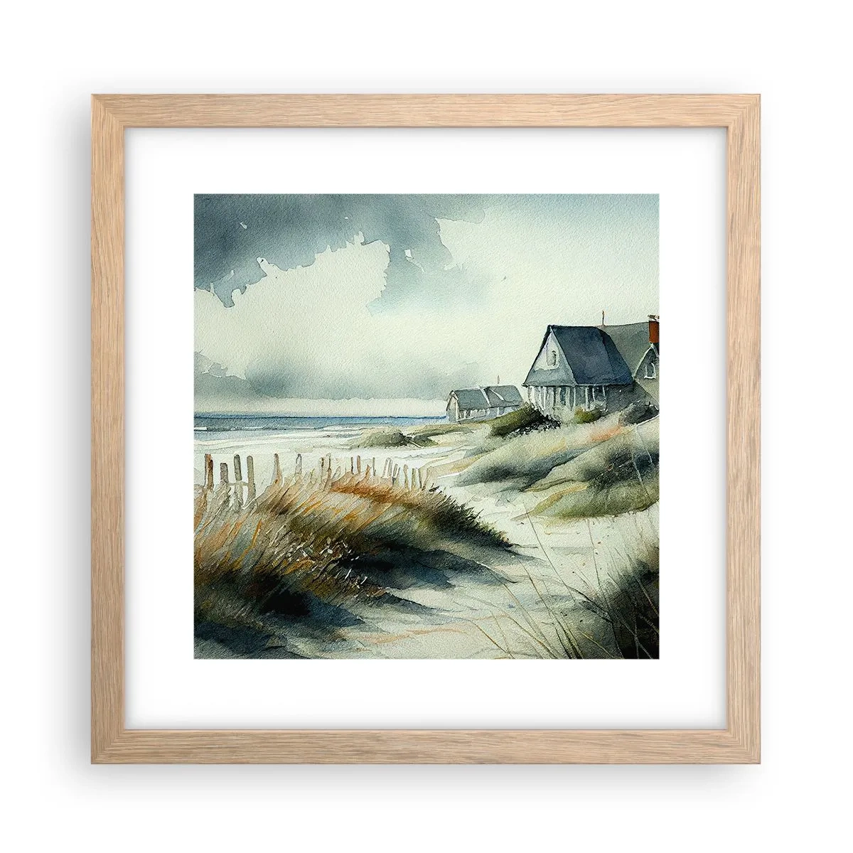 Poster in cornice rovere chiaro - Lontano dal caos - 30x30 cm