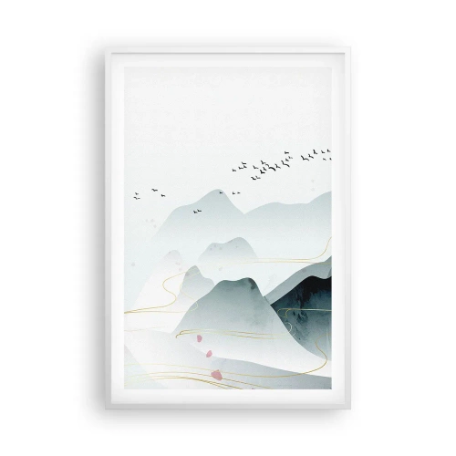 Poster in cornice bianca - Oltre le cime - 61x91 cm