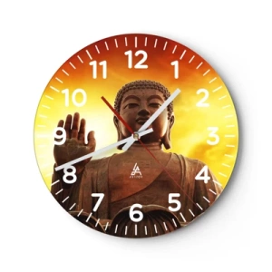 Orologio da parete - Orologio in Vetro - La pace del mondo - 40x40 cm