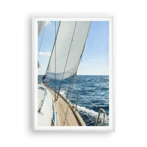 Poster in cornice bianca - Benvenuta avventura - 70x100 cm
