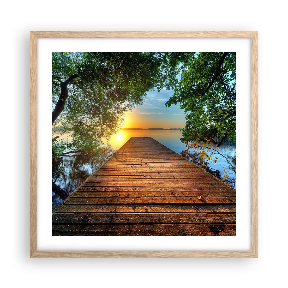 Poster in cornice rovere chiaro - Non avere fretta, siediti - 50x50 cm