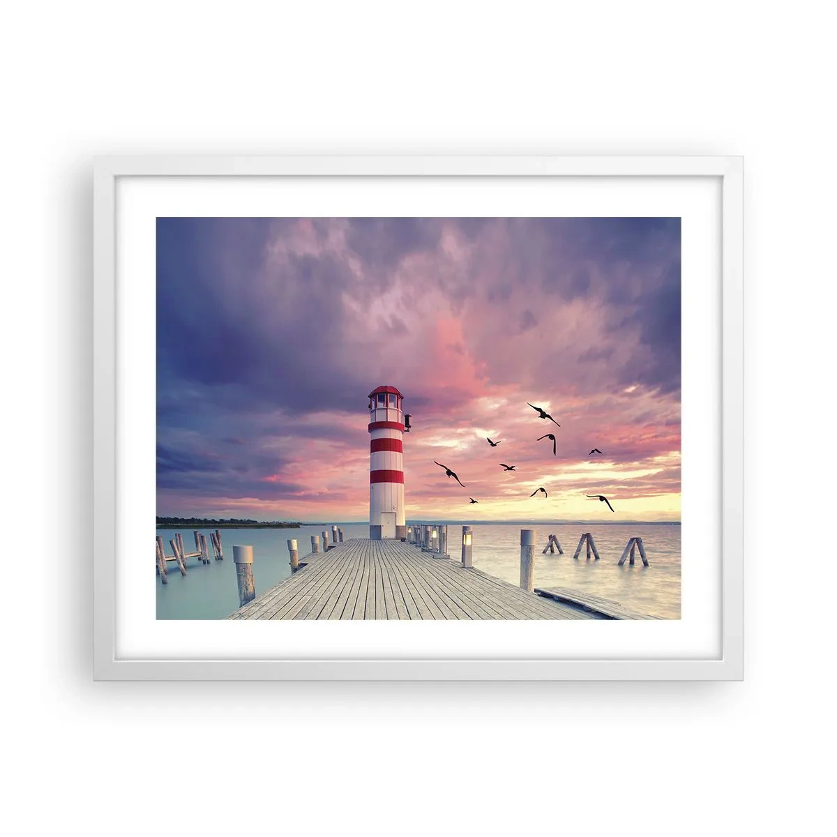 Poster in cornice bianca - Tempo di tornare in porto - 50x40 cm