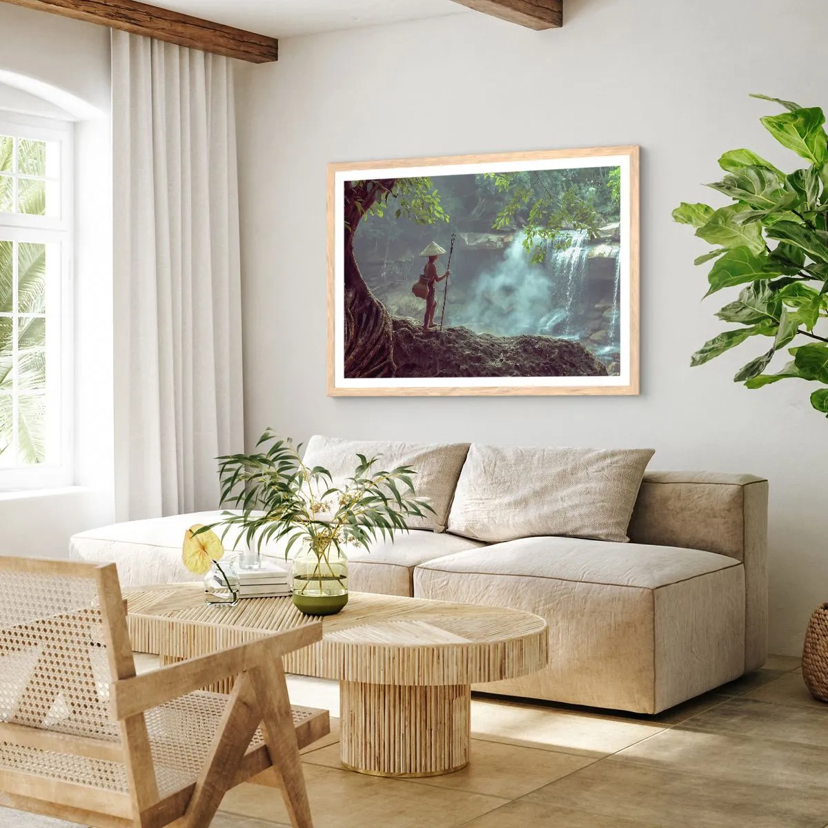 Poster in cornice rovere chiaro - In armonia con la natura - 50x40 cm