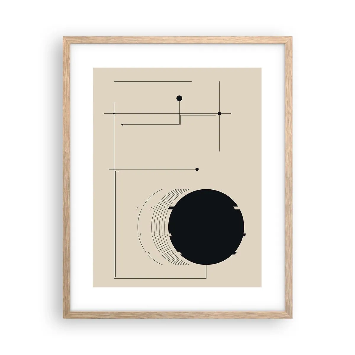 Poster in cornice rovere chiaro - Composizione elastica e dinamica - 40x50 cm