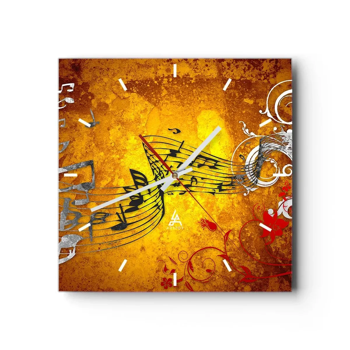 Orologio da parete - Orologio in Vetro - Che la musica scorra - 40x40 cm
