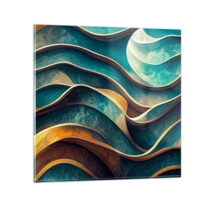 Quadro su vetro - I meandri del blu - 40x40 cm