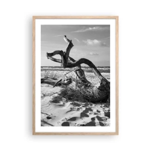 Poster in cornice rovere chiaro - Scolpito dal mare - 50x70 cm