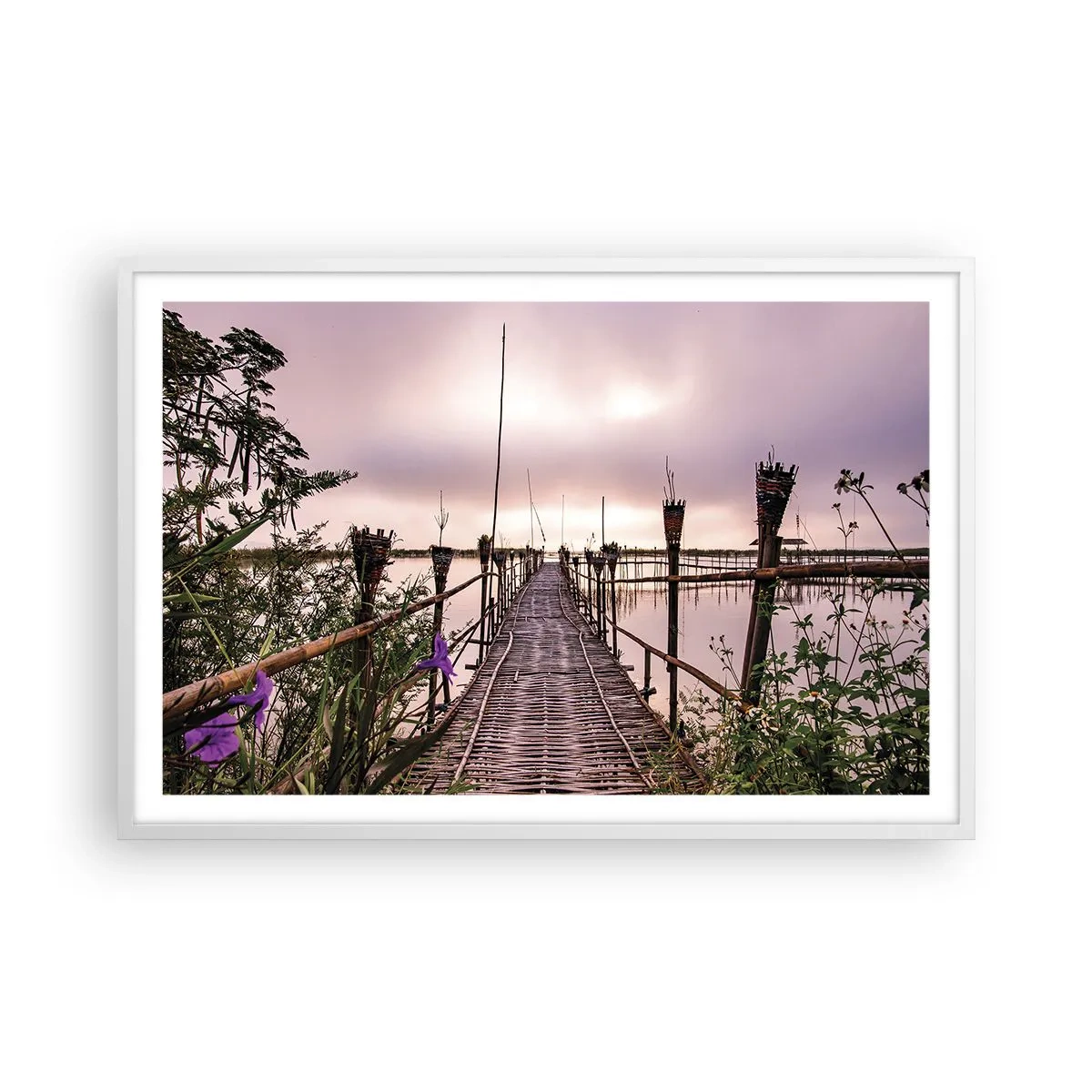 Poster in cornice bianca - Pace e silenzio dell'Asia - 91x61 cm