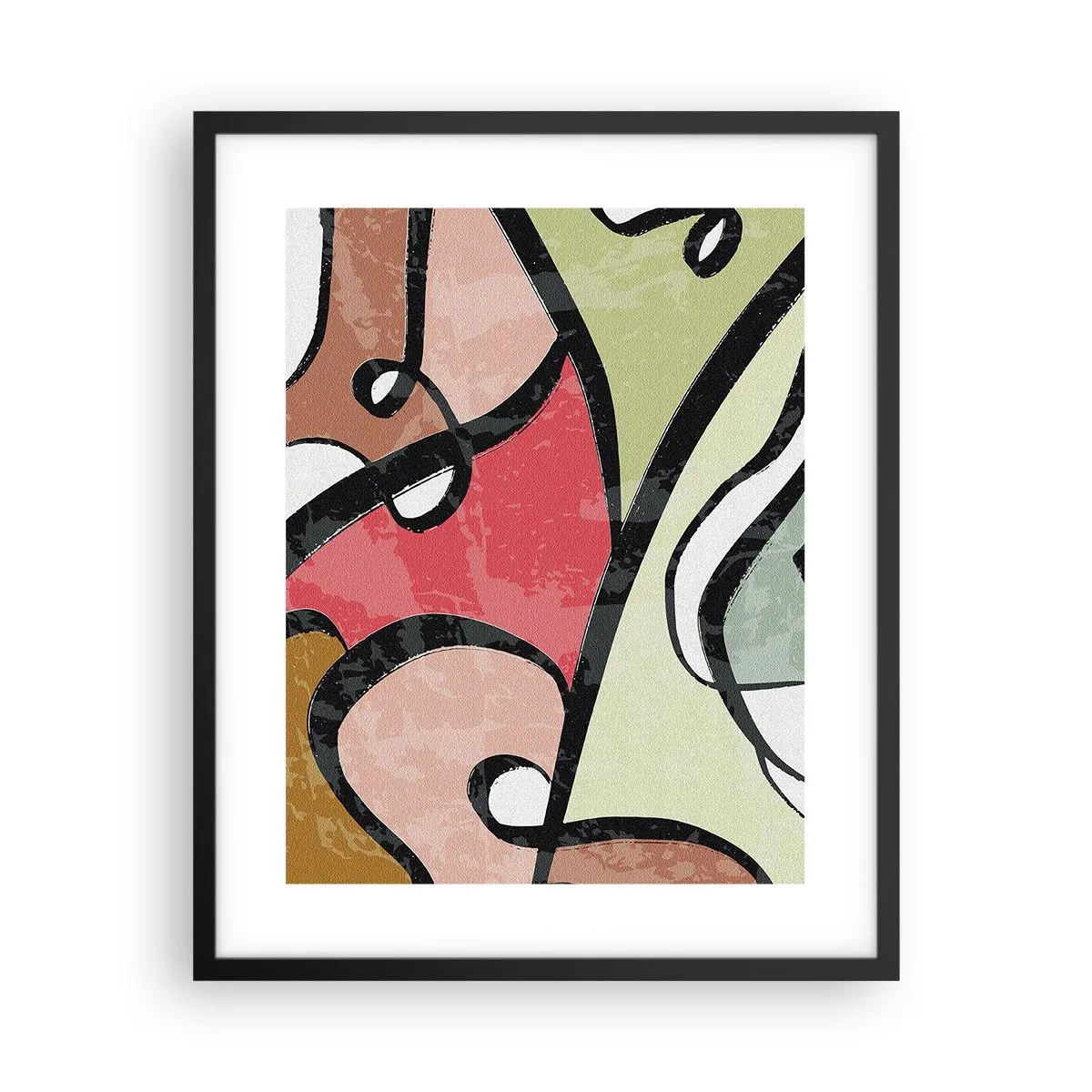 Poster in cornice nera - Piroette tra i colori - 40x50 cm