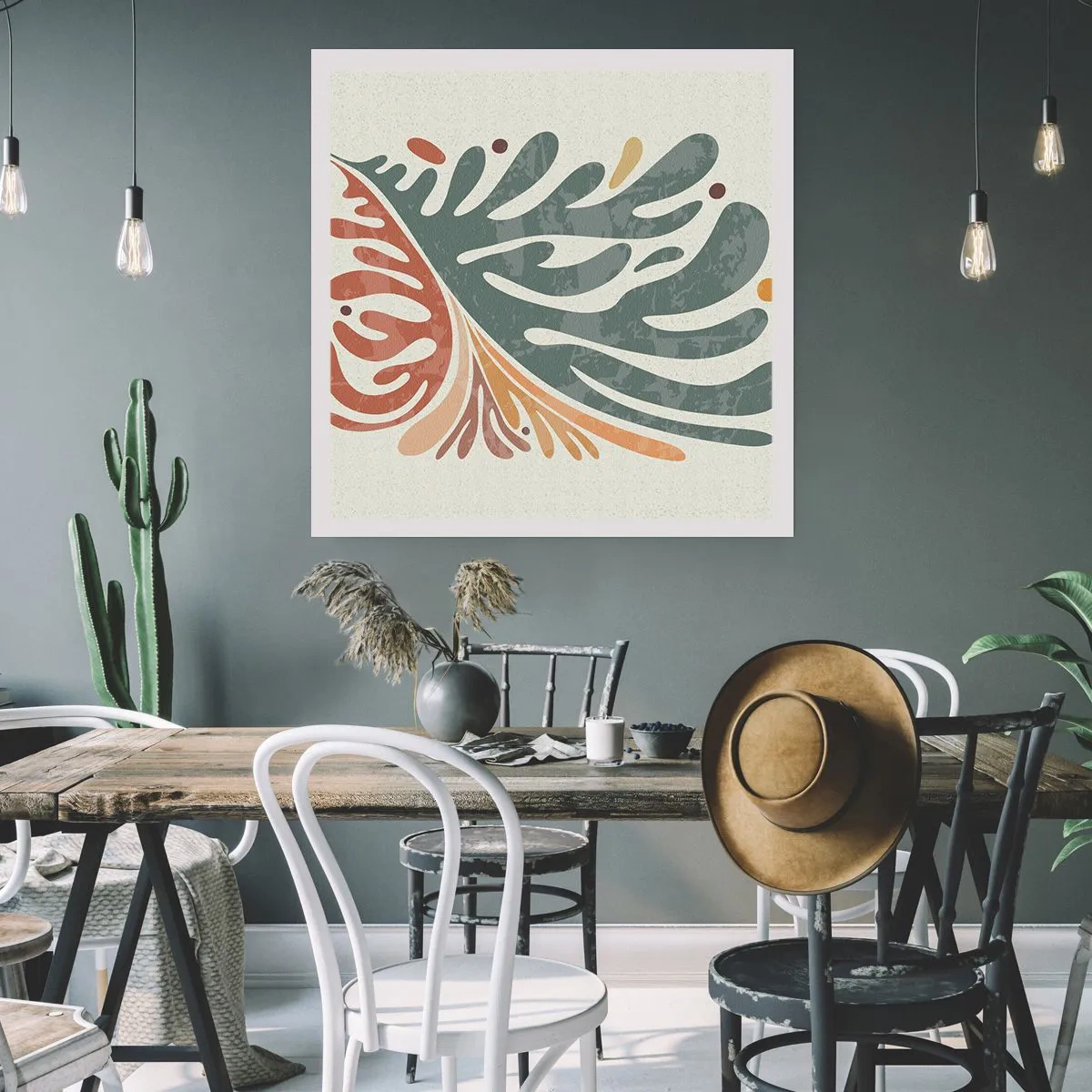 Poster - Foglia multicolore - 40x40 cm