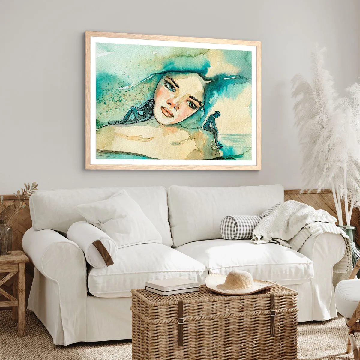 Poster in cornice rovere chiaro - Am I blue? - 50x40 cm
