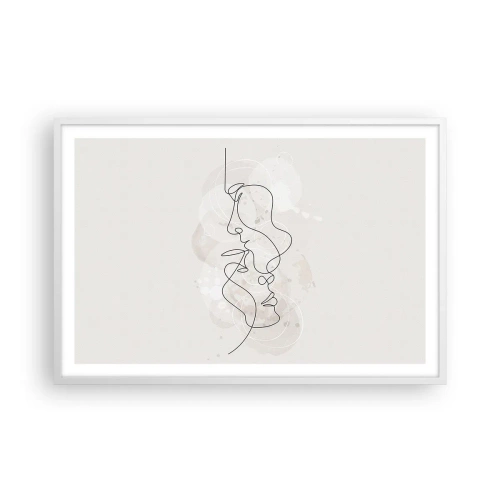 Poster in cornice bianca - Intrecciati in un abbraccio - 91x61 cm