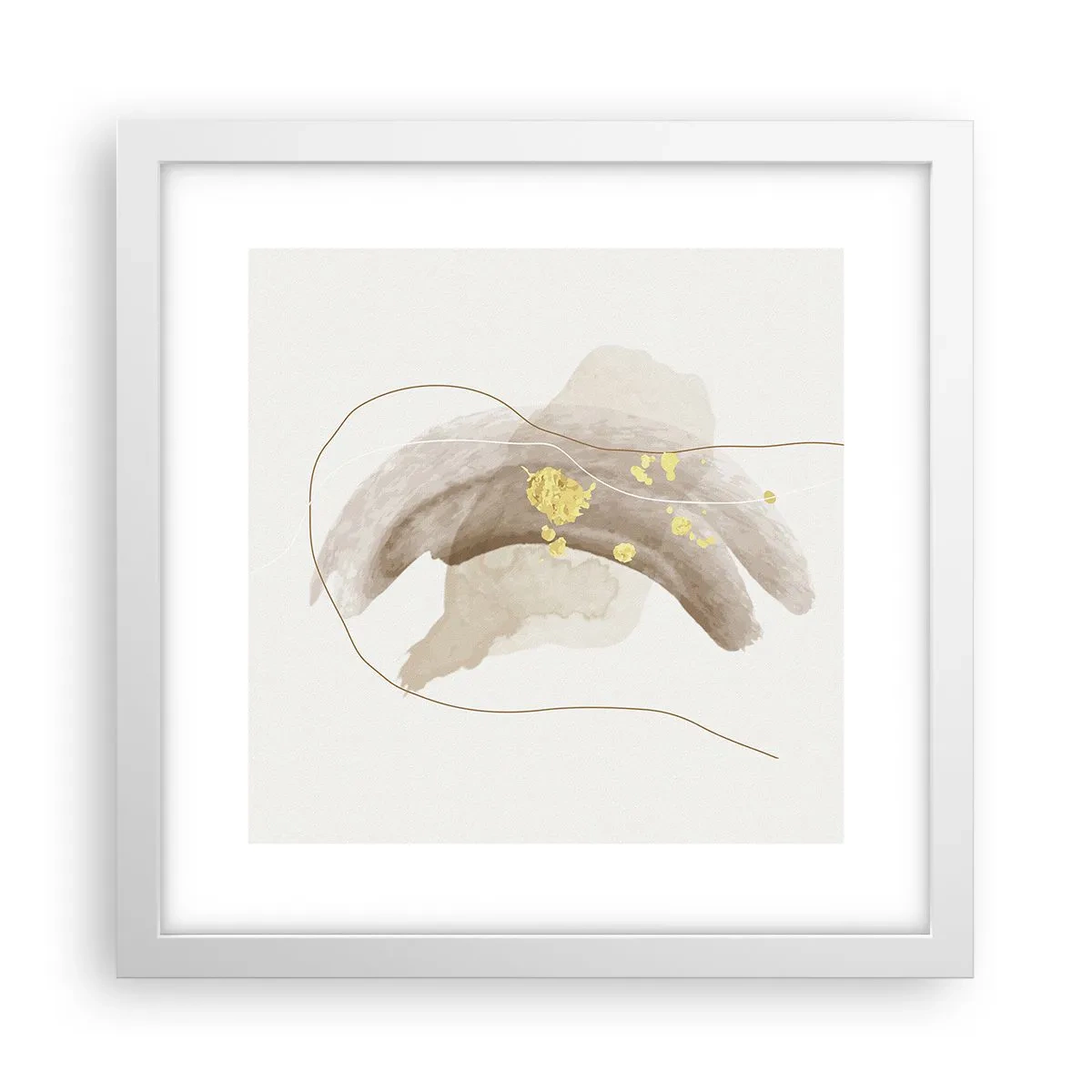 Poster in cornice bianca - Incontro nello spazio - 30x30 cm