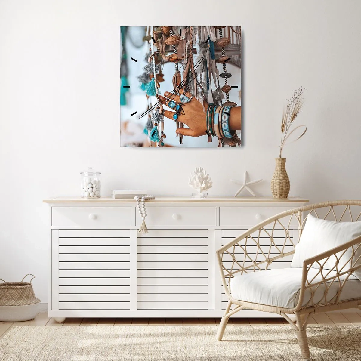 Orologio da parete - Orologio in Vetro - Tesori locali - 40x40 cm