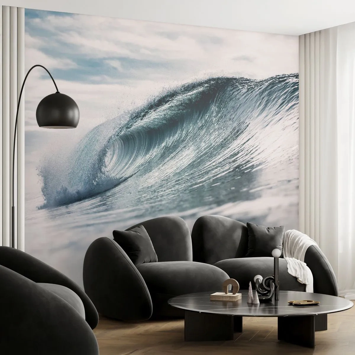 Fotomurali Premium Sand - Cima d'acqua - Onda Marina, Mare, Oceano - 350x256 cm