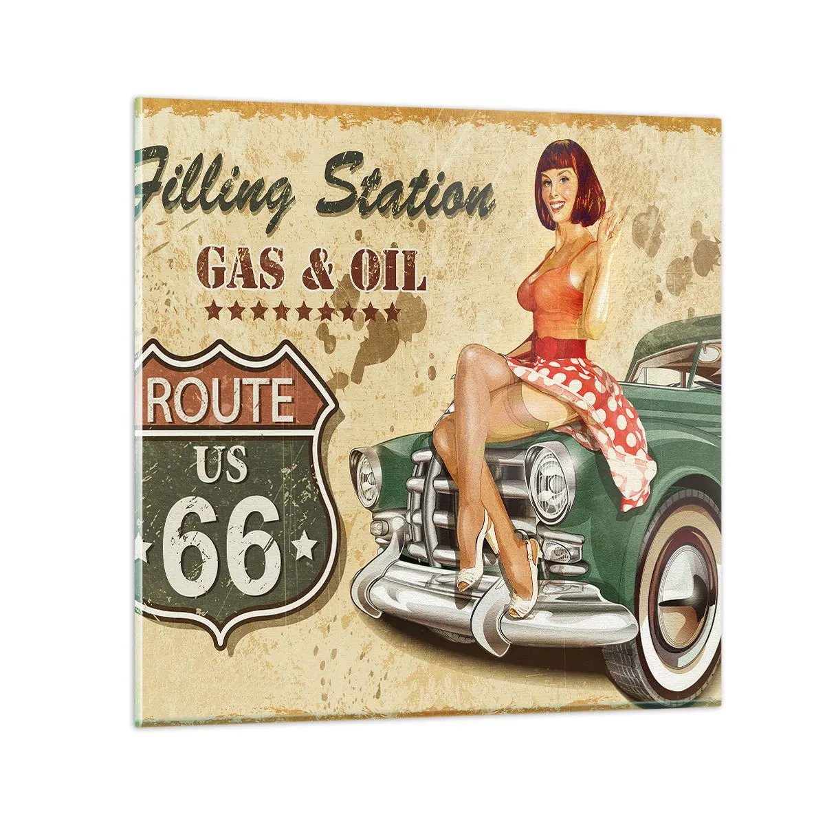 Quadro su vetro - I fantastici anni '40 - 60x60 cm