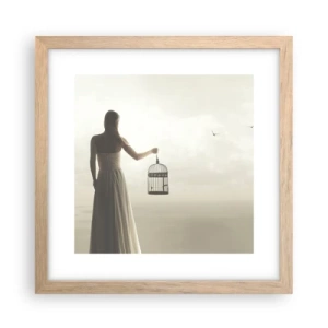 Poster in cornice rovere chiaro - Sii libera - 30x30 cm