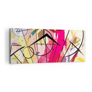 Quadro su tela - Stampe su Tela - Astrazione con linee e forme geometriche - 120x50cm - Esplosione - Decorazione murale moderna per soggiorno e camera da letto ARTTOR