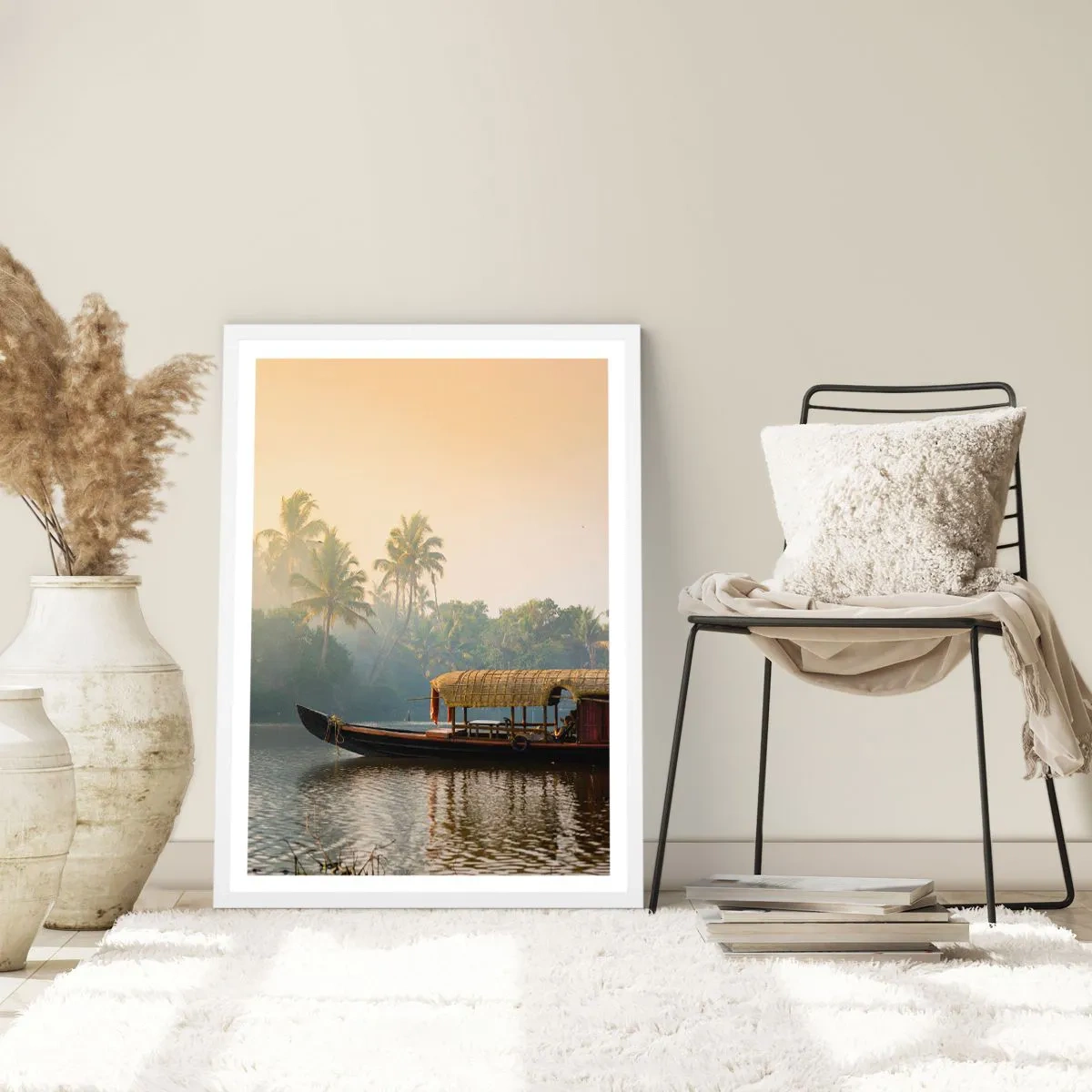 Poster in cornice bianca - Casa sul fiume - 50x70 cm