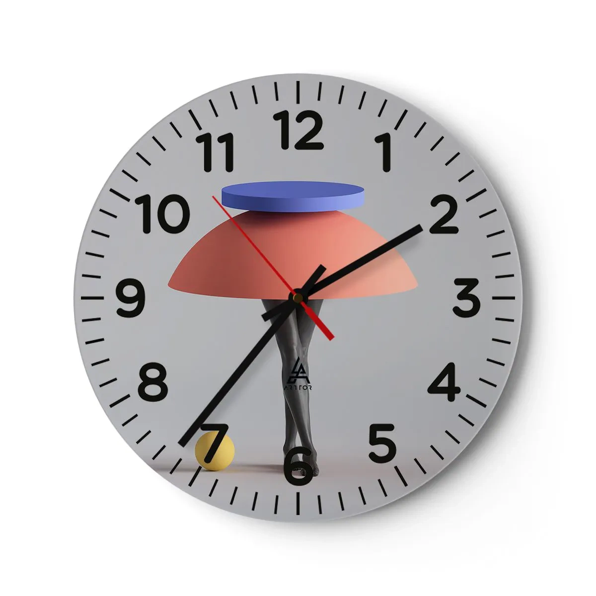 Orologio da parete - Orologio in Vetro - Composizione surrealista - 30x30 cm