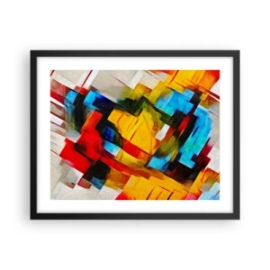 Poster in cornice nera - Intreccio multicolore - 50x40 cm