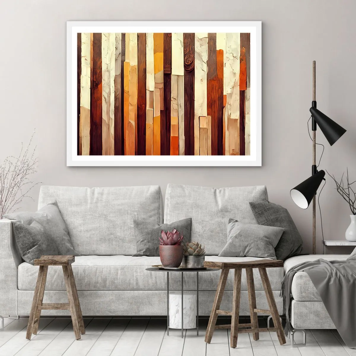 Poster in cornice bianca - L'inno dei legni boschivi - 50x40 cm