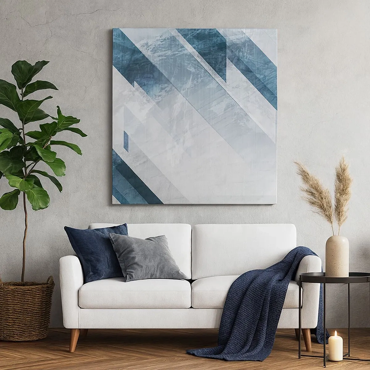 Quadro su tela - Stampe su Tela - Composizione spaziale: movimento in grigio - 30x30 cm