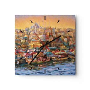 Orologio da parete - Orologio in Vetro - Racconto da Istanbul - 40x40 cm