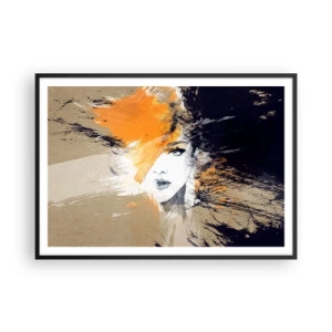 Poster in cornice nera - Ritratto astratto di una donna dai colori intensi - 100x70cm - E la luce fu - Decorazione murale moderna per soggiorno e camera da letto ARTTOR