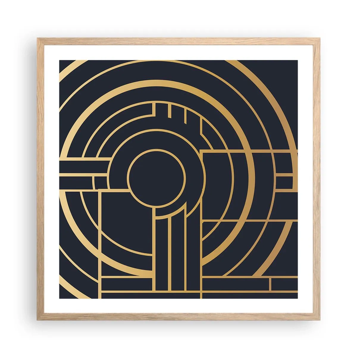 Poster in cornice rovere chiaro - Il giro delle cose - 60x60 cm