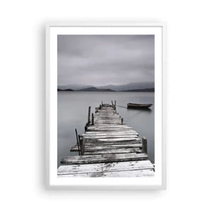 Poster in cornice bianca - Domani puoi partire - 50x70 cm