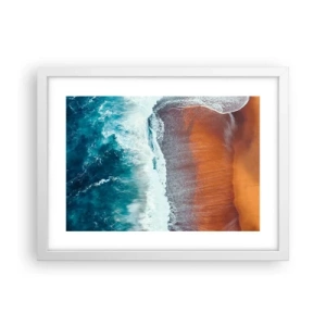 Poster in cornice bianca - Il tocco dell'oceano - 40x30 cm