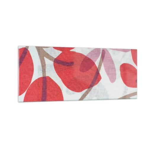 Quadro su vetro - Composizione di fiori in rosa - 100x40 cm