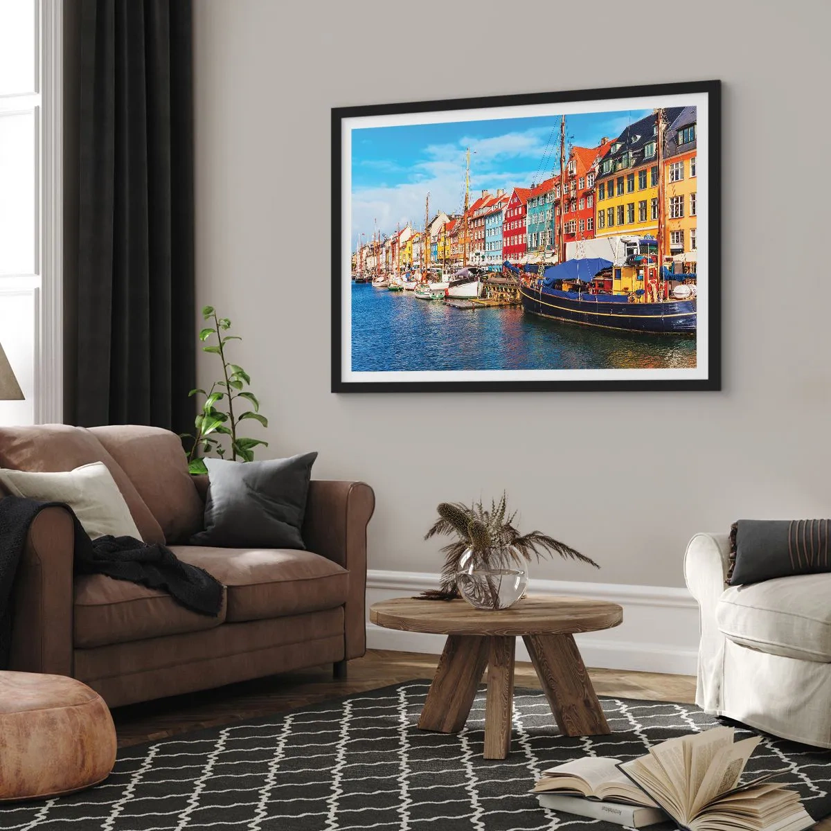 Poster in cornice nera - Riva gioiosa - 50x40 cm