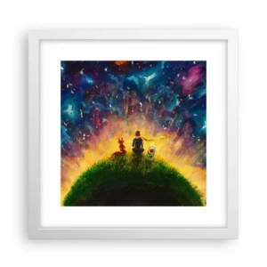 Poster in cornice bianca - Amore e amicizia: l'intero mondo - 30x30 cm