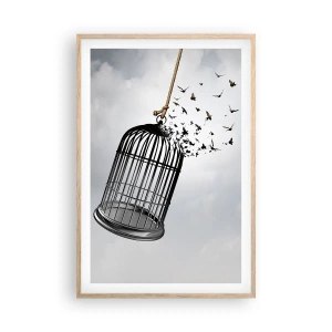 Poster in cornice rovere chiaro - Fede... Speranza... Libertà! - 61x91 cm