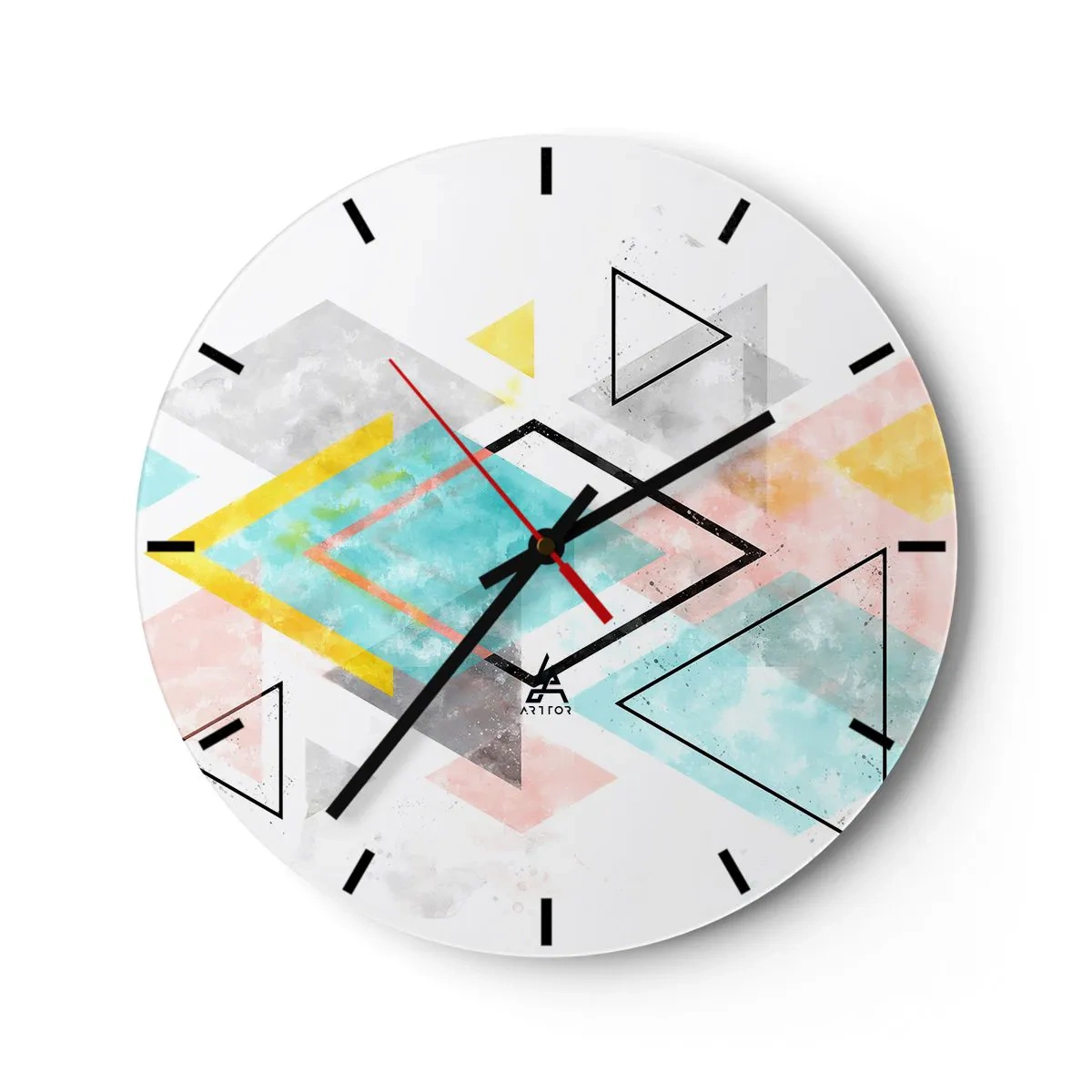 Orologio da parete - Orologio in Vetro - Gioco geometrico - 40x40 cm