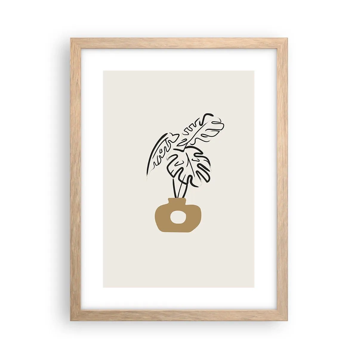 Poster in cornice rovere chiaro - Monstera: ornamento della casa - 30x40 cm